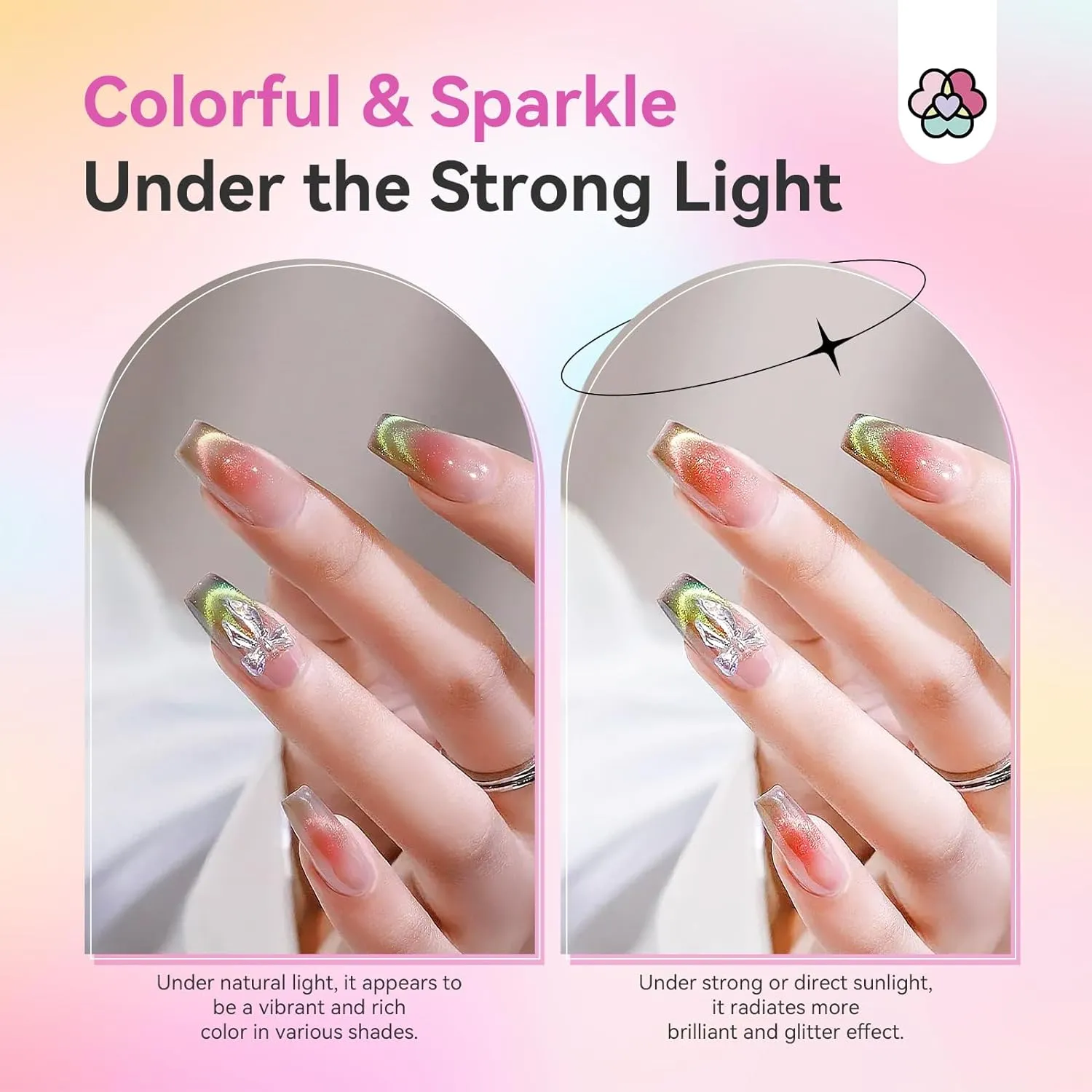 12 Colors Pastel Cat Eye Gel Nail Polish Set