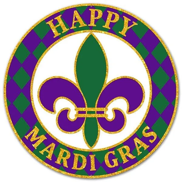 12" Metal Mardi Gras Sign