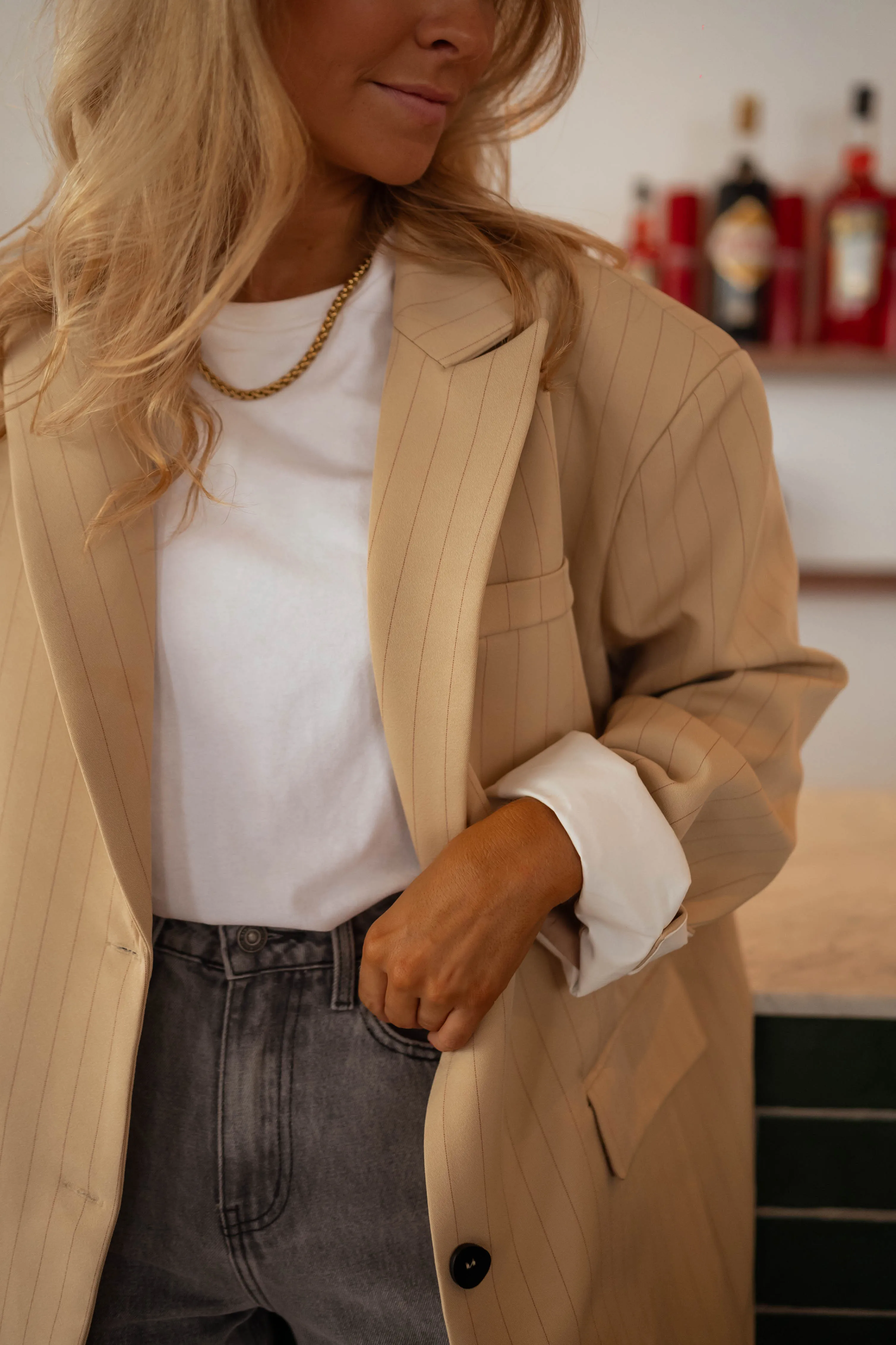 Blazer Gaspard - beige à lignes