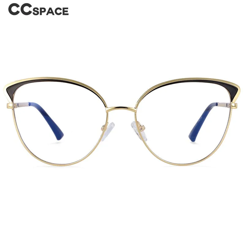 CCspace Women's Full Rim Round Cat Eye Acetate Alloy Eyeglasses 54239