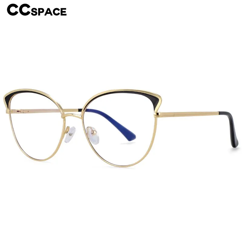 CCspace Women's Full Rim Round Cat Eye Acetate Alloy Eyeglasses 54239