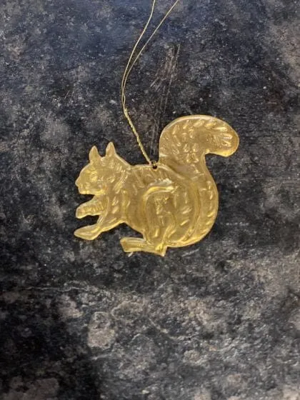 De Weldaad Squirrel Gold Metal Ornament