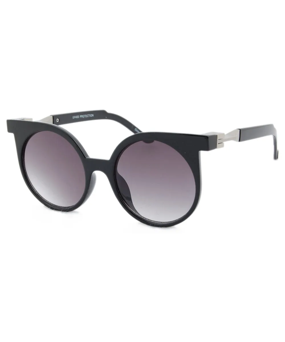 FRANNIE Black/Silver Cat-Eye Sunglasses