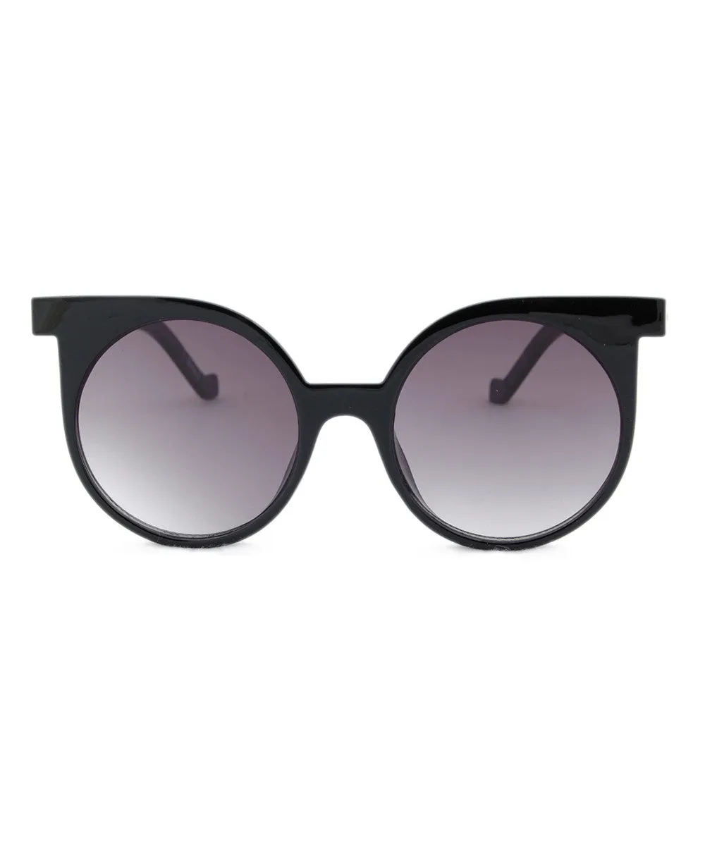 FRANNIE Black/Silver Cat-Eye Sunglasses