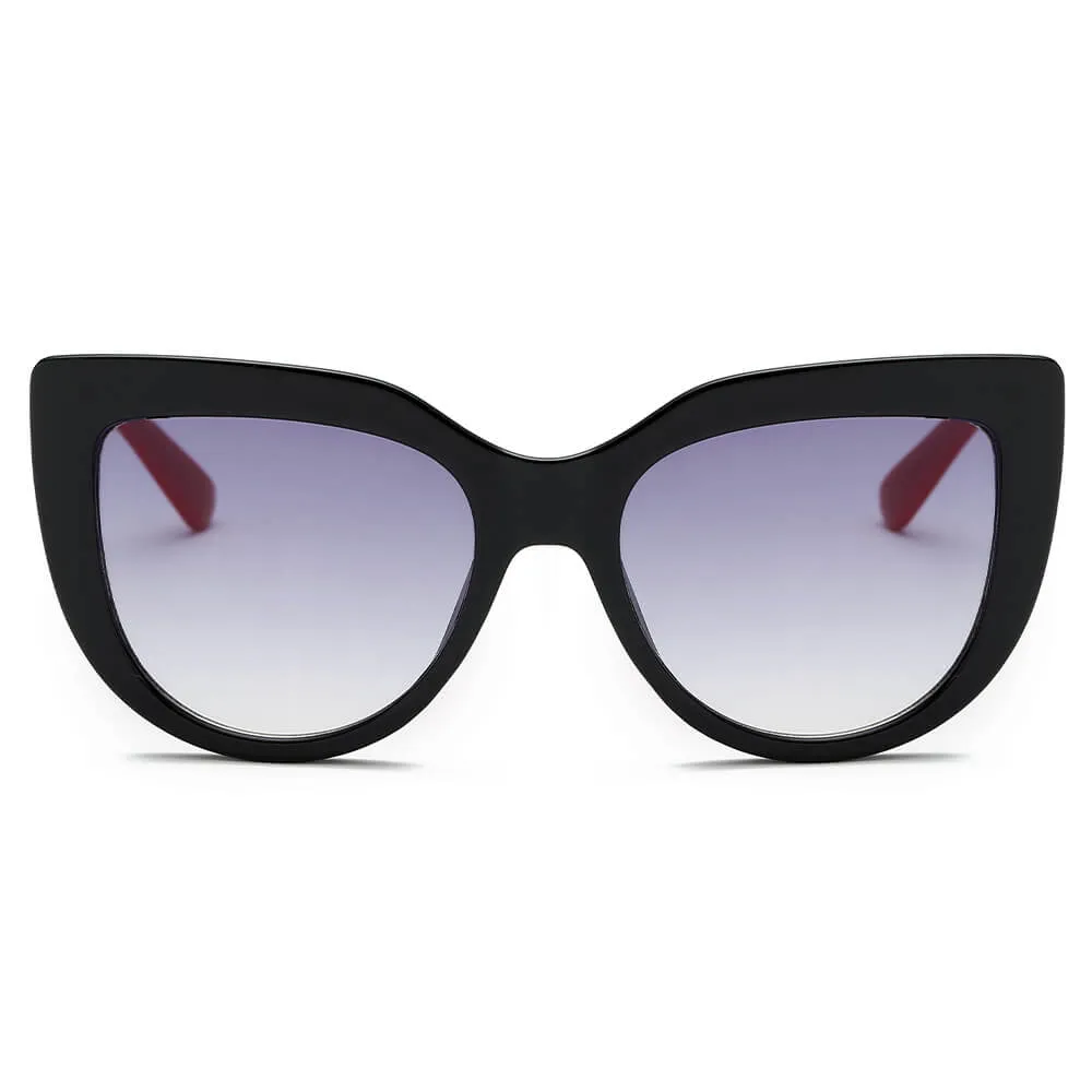 HELSINKI | Women Round Cat Eye Oversized Fashion Sunglasses