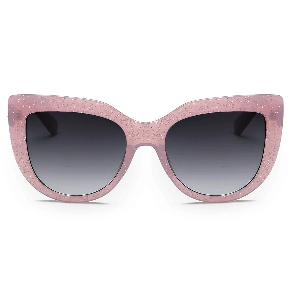 HELSINKI | Women Round Cat Eye Oversized Fashion Sunglasses