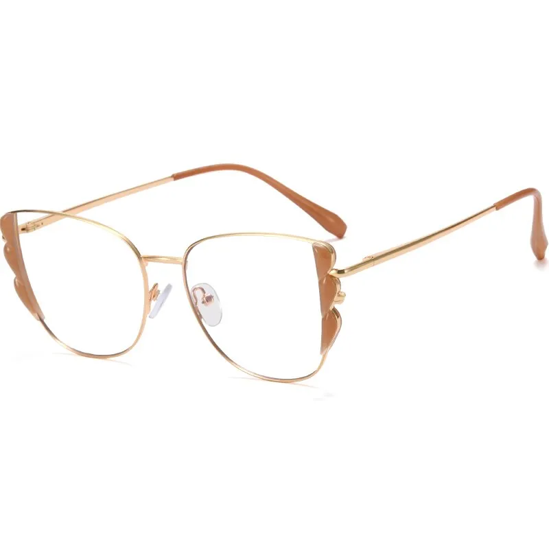 Hotony Women's Full Rim Cat Eye Alloy Frame Eyeglasses 95933