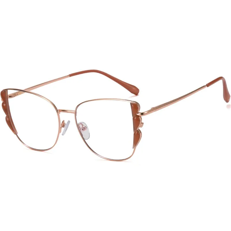 Hotony Women's Full Rim Cat Eye Alloy Frame Eyeglasses 95933