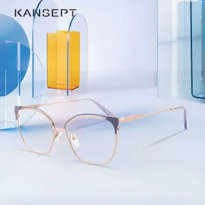 Kansept Women's Full Rim Cat Eye Stainless Steel Frame Eyeglasses Mg3532