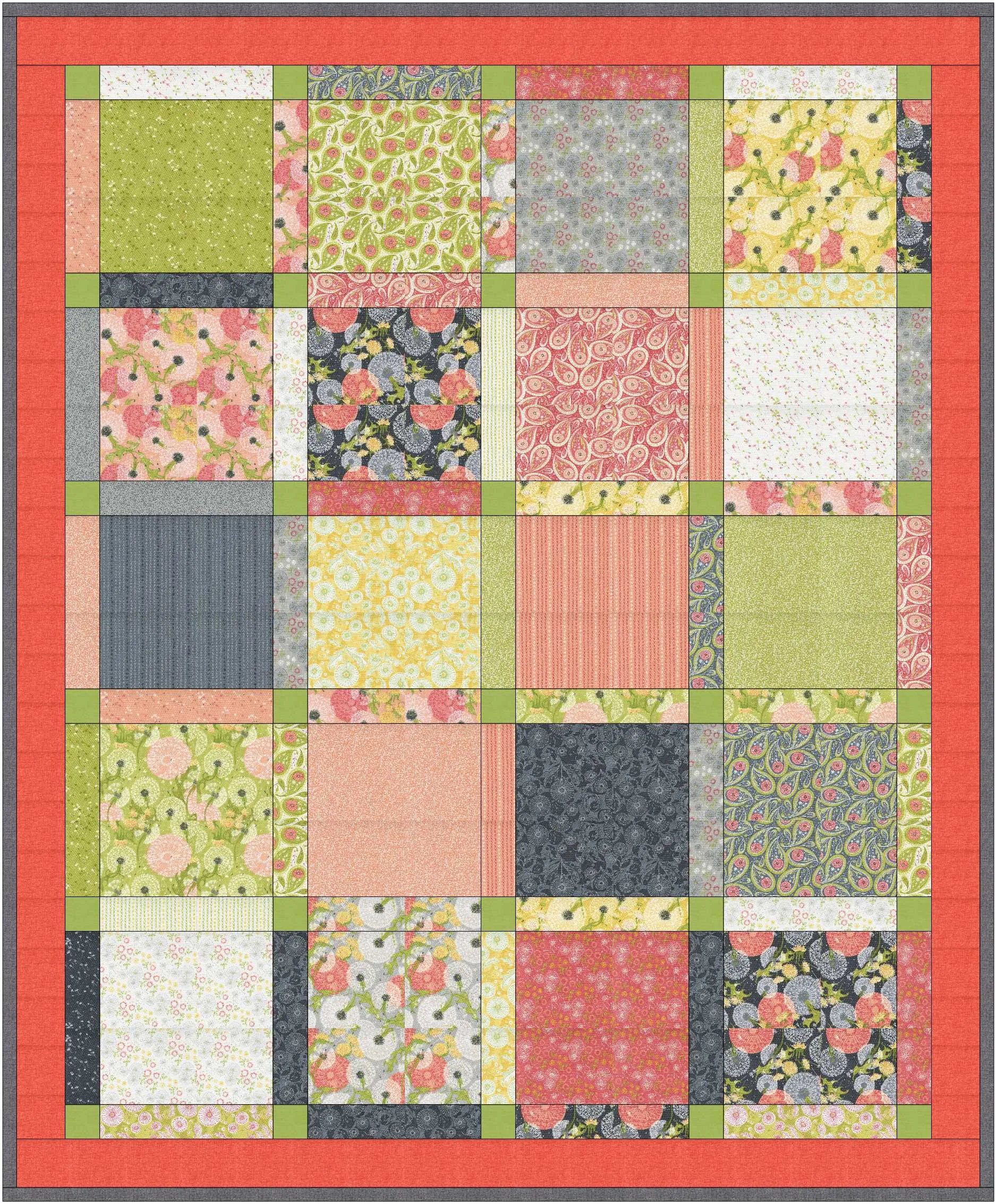 Moda Dandi Duo Disappearing Nine Patch Quilt Kit