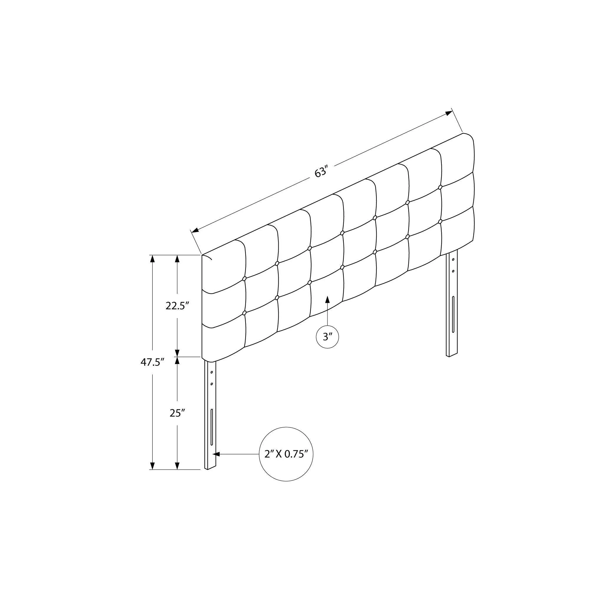 Monarch Composantes pour lits Panneau de chevet I 6003Q