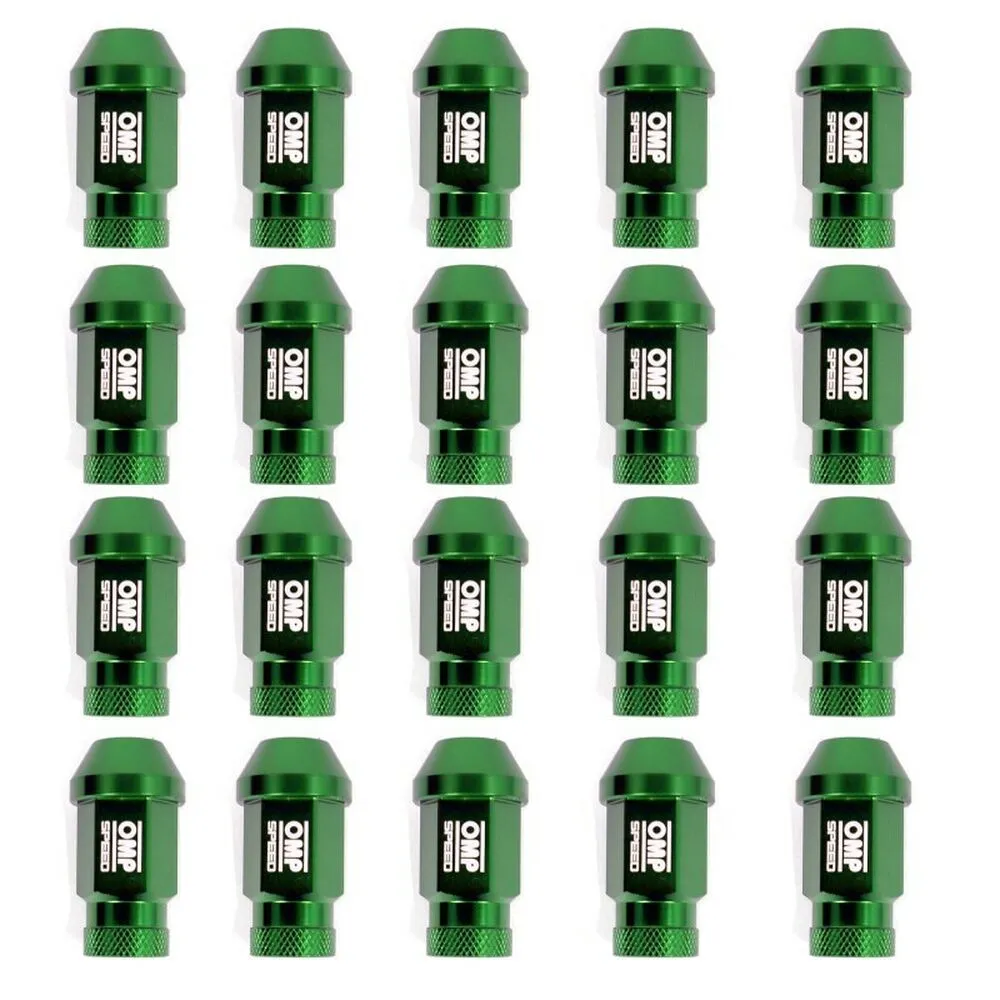 Set Dadi OMP 7075 Verde 20 uds M14 x 1,25