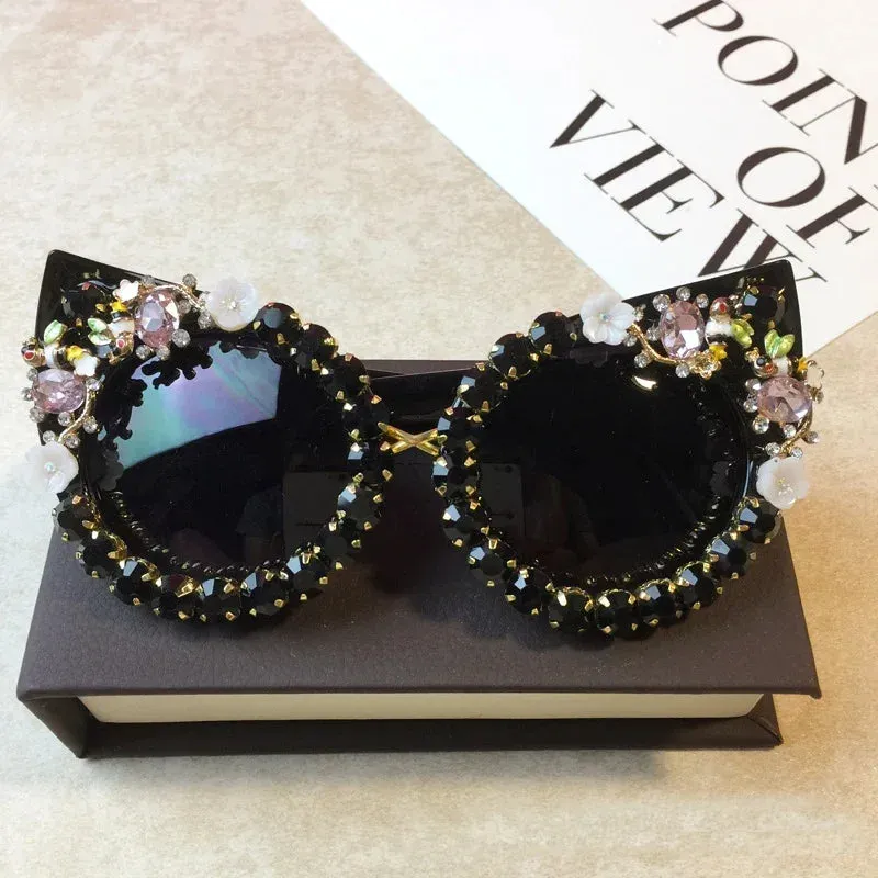 TEEK - Rhinestone Cat Eye Pointed Sunglasses