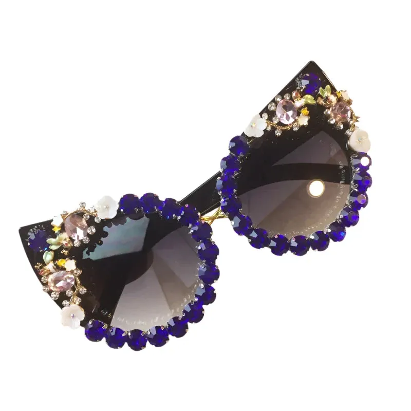 TEEK - Rhinestone Cat Eye Pointed Sunglasses