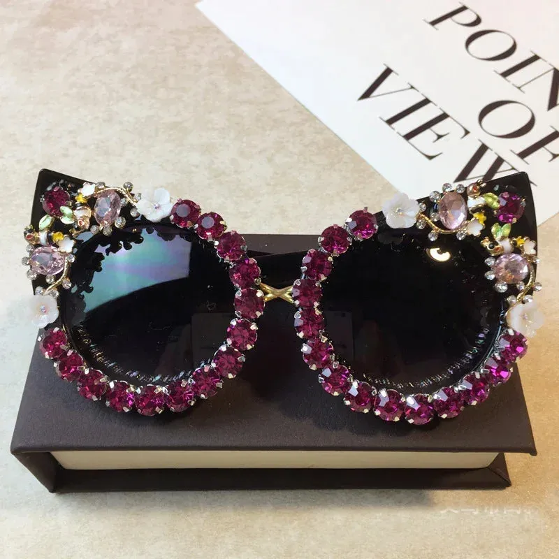 TEEK - Rhinestone Cat Eye Pointed Sunglasses