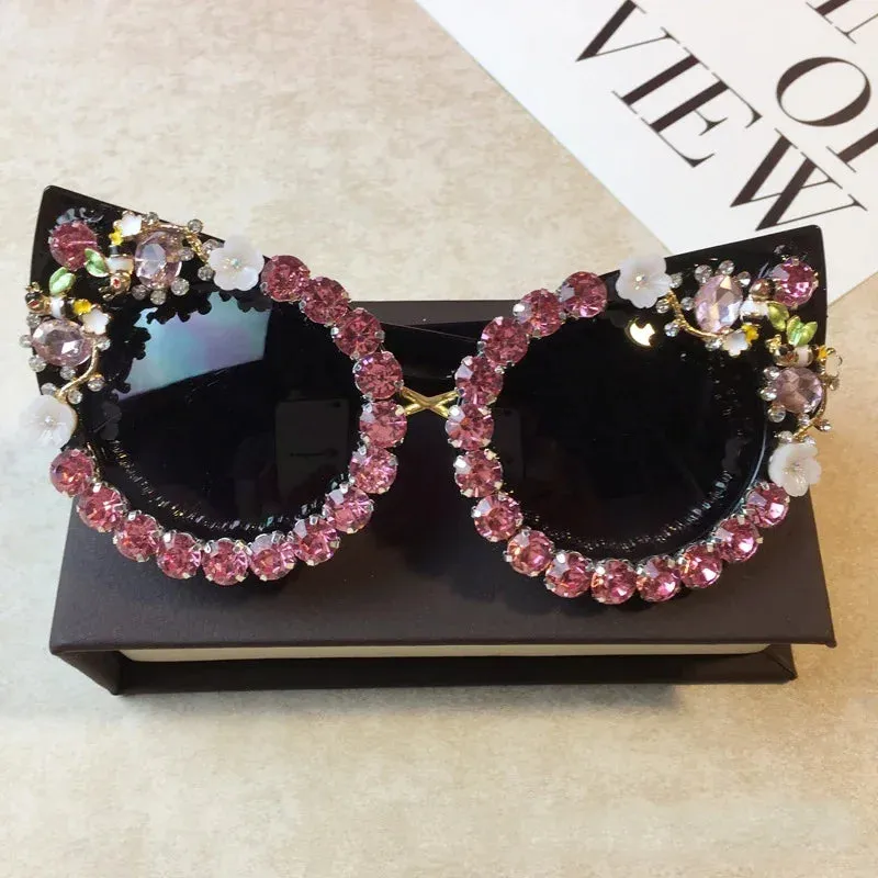 TEEK - Rhinestone Cat Eye Pointed Sunglasses