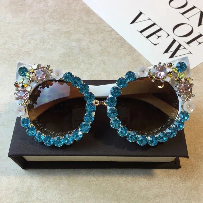 TEEK - Rhinestone Cat Eye Pointed Sunglasses