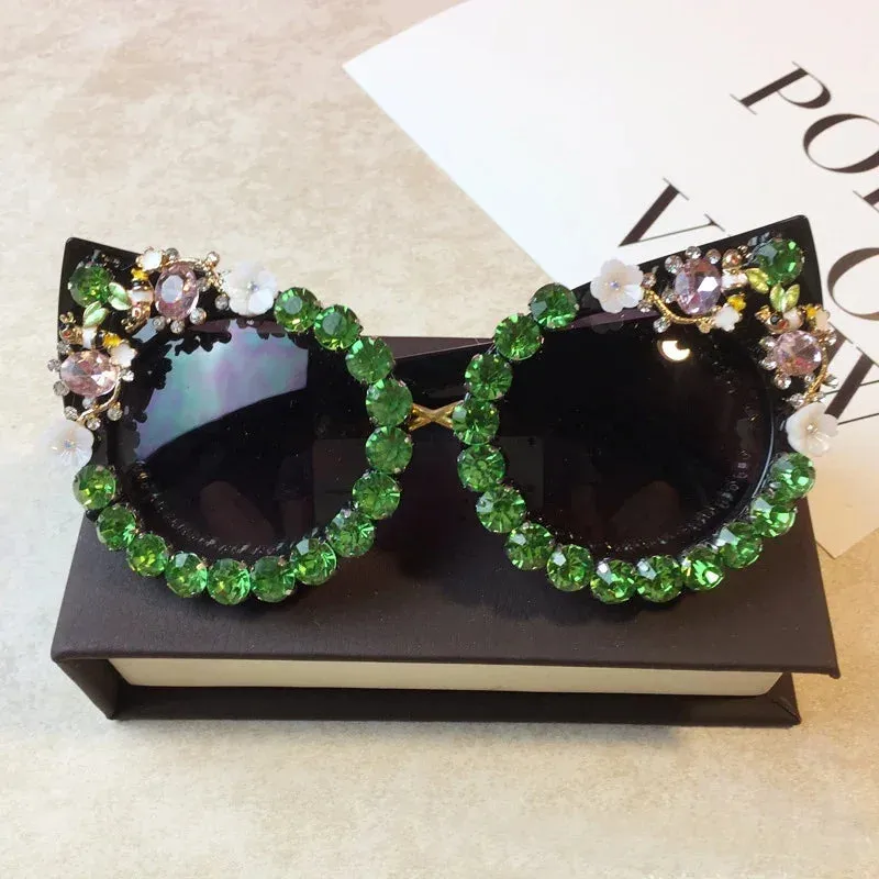 TEEK - Rhinestone Cat Eye Pointed Sunglasses