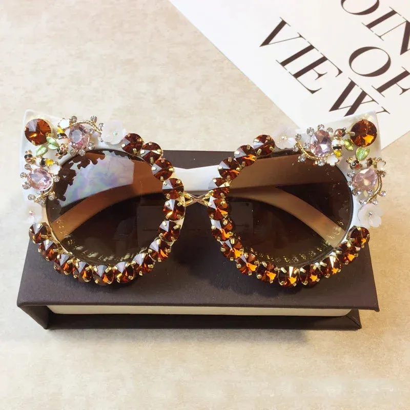 TEEK - Rhinestone Cat Eye Pointed Sunglasses