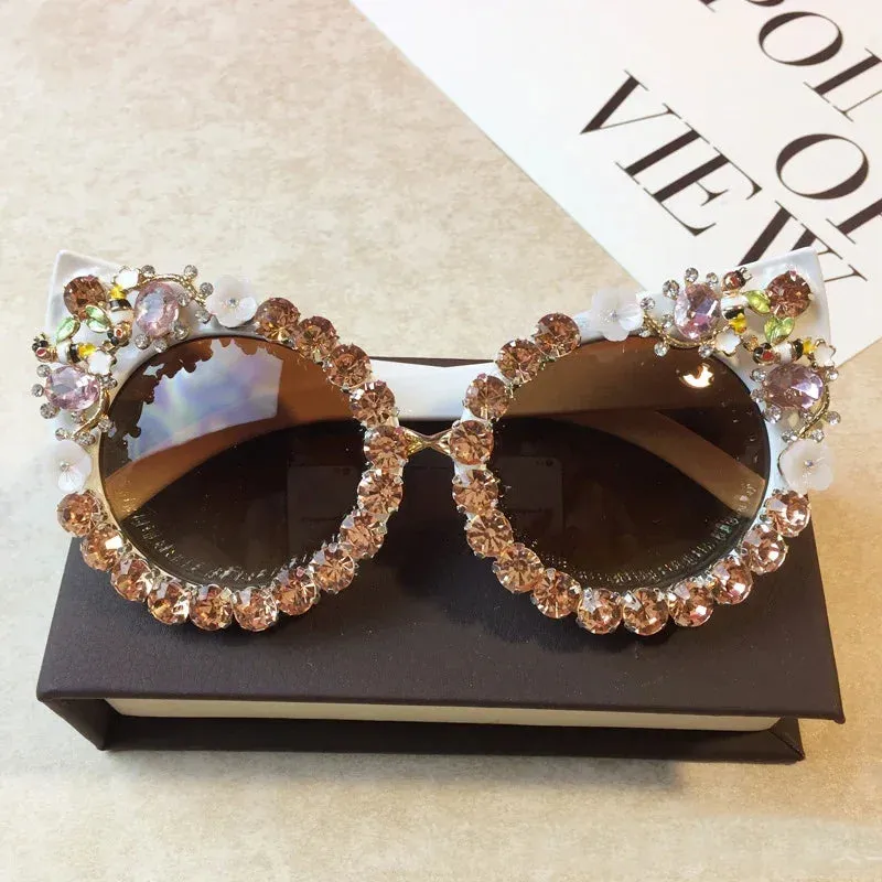 TEEK - Rhinestone Cat Eye Pointed Sunglasses