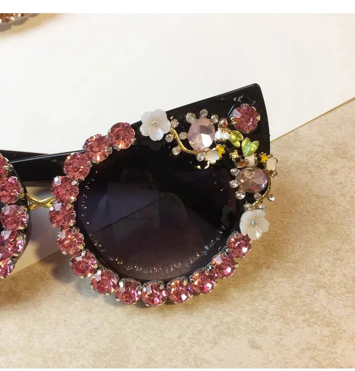 TEEK - Rhinestone Cat Eye Pointed Sunglasses