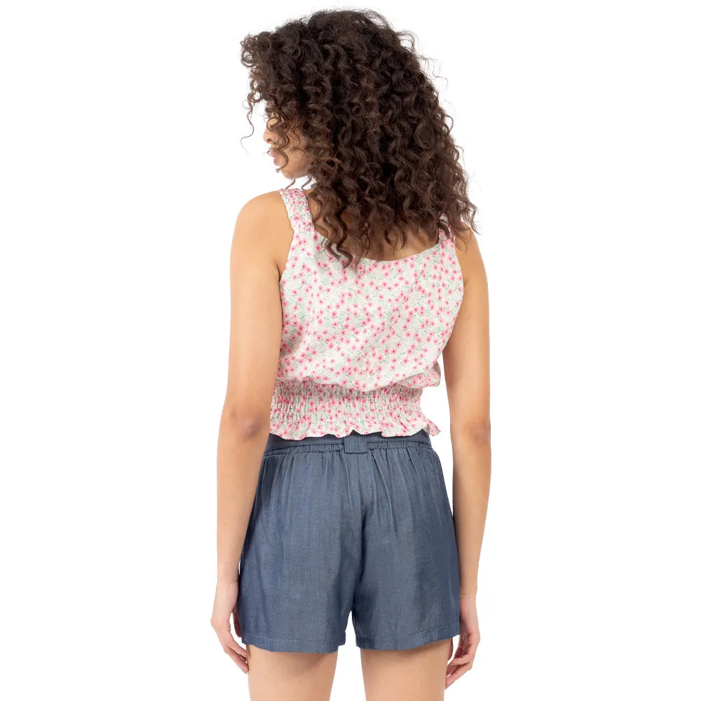 TOP CON RESORTE EN LA CINTURA PARA MUJER FOREVER 21