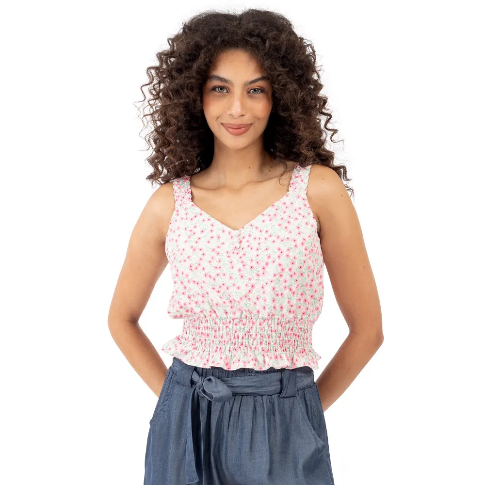 TOP CON RESORTE EN LA CINTURA PARA MUJER FOREVER 21