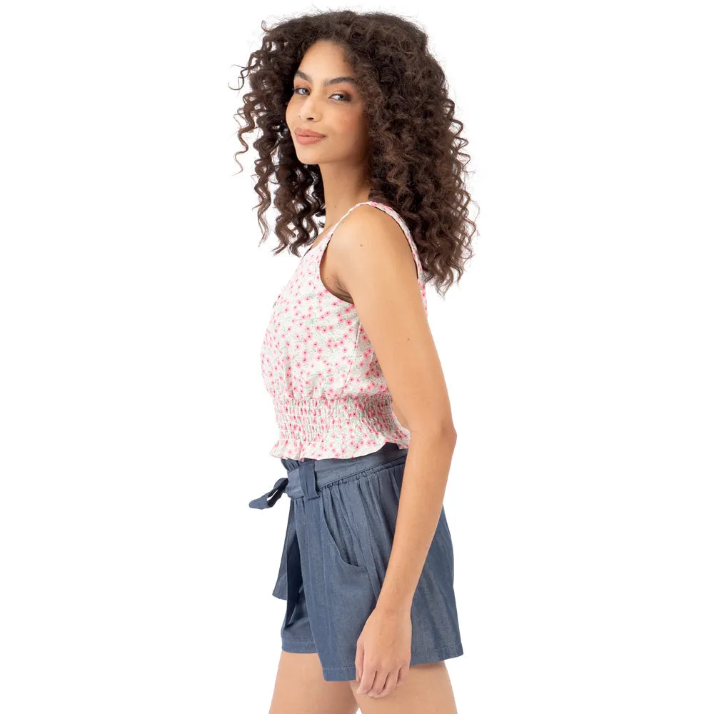 TOP CON RESORTE EN LA CINTURA PARA MUJER FOREVER 21