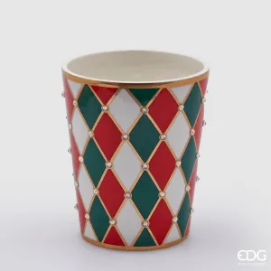 Vaso rombi Natalizio Edg con perline | Rohome